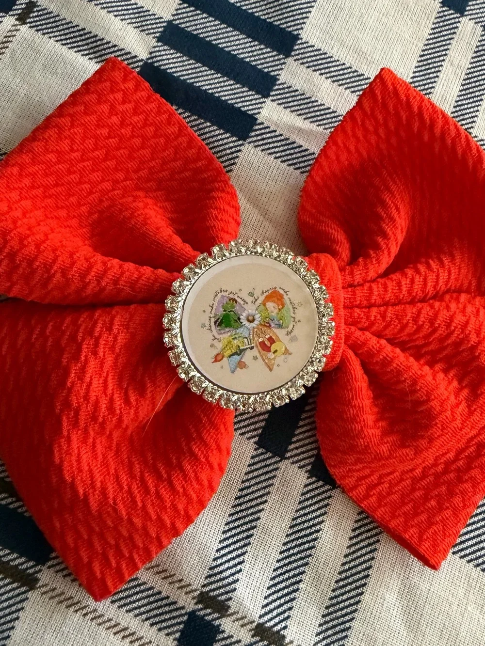 Decorative Bow Hair Clip with Gem Accent
